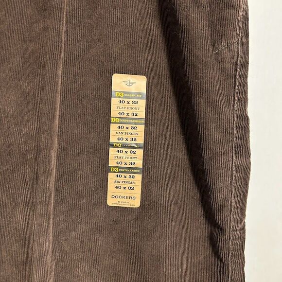 NEW Dockers Men 40 x 32 Brown Corduroy Pants - Picture 6 of 8